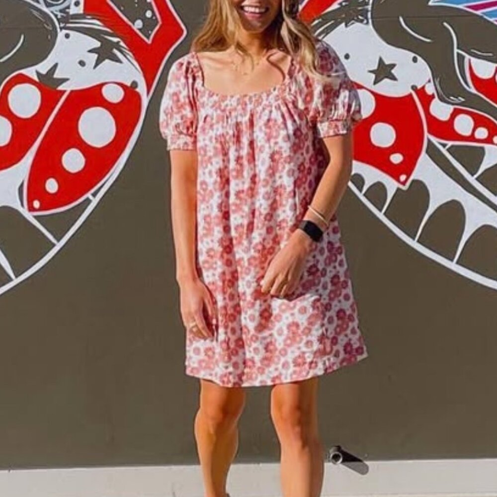 Volcom Pink Floral Dress (Size XS)